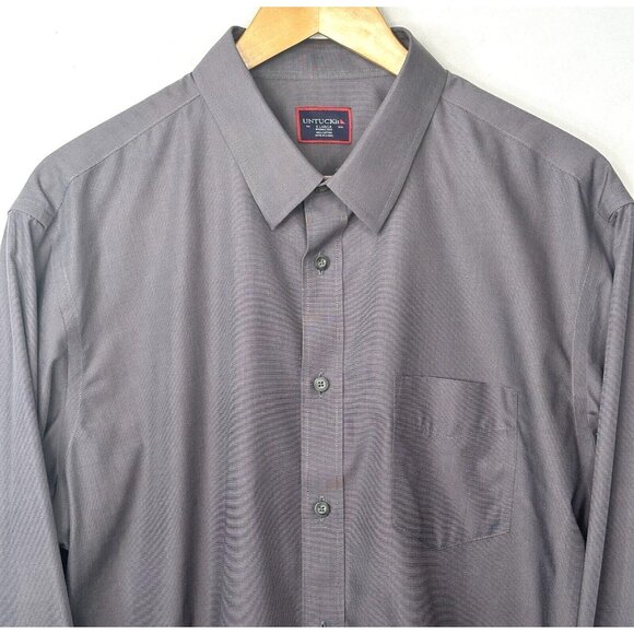 UNTUCKit Mens Button Up Shirt Wrinkle Free Cotton Sanglovese 03046 Grey Sz XL - Picture 3 of 12